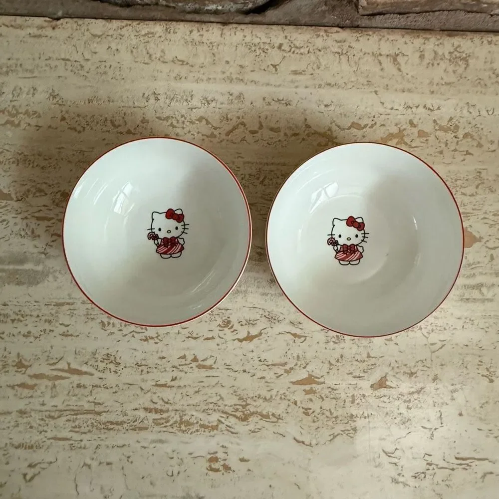 Hello Kitty x Silver Buffalo Christmas Candy Cane bowls small
